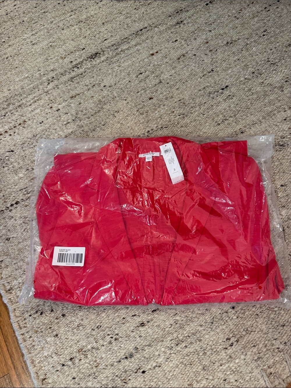 NWT Chicos Slub Knit Blazer - Cherry Lush size 3 (XL)